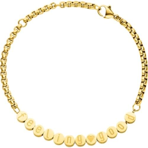 Presell Need wait 15 days Stainless Steel Feeling Good Charm Bracelet box chain bracelet as Best Gift