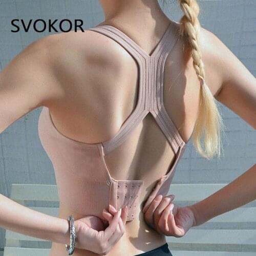 SVOKOR Sexy Sport Bra Women Padded Underwear Running Cross Bra Shockproof Crop Tops Gathering Brassiere Adjustable Buckle