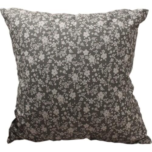 CURCYA Gray Sofa Throw Pillows Covers Like Linen Florets Cushion Cover for Office Chair Car Pillow Case Pastoral Home Decor