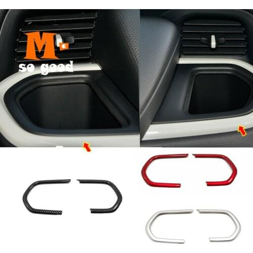 For Honda Fit Jazz 2020 2021 ABS Matte/Carbon fiber Car conditioner air Outlet AC Vent Cover Trim Car styling Accessories 2pcs