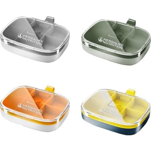 Herbalife Small Portable Pill Case Six Grid Compartment Travel Tablet Dispenser Organizer High Capacity Box Splitters Organizer