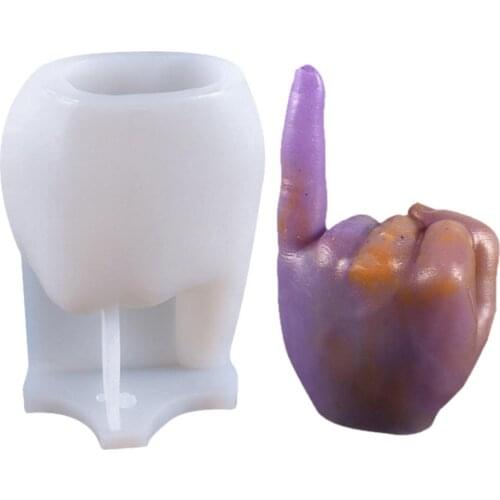 Gesture Candle Mold DIY Casting Crystal Epoxy Resin Mould Desktop Ornament Home Decoration Gesture Finger Palm Candle Mould