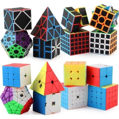 Moyu Cube Gift Box Suit 2x2 cube 3x3 Magic cube 4x4 cube 5x5 Speed cube Square-1 Carbon fiber cube cubo magico Gift Box For Boys
