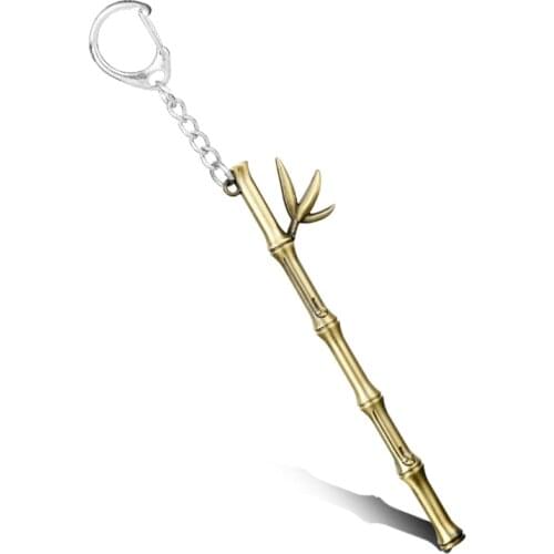 LOL Jewelry League Legends Keychain for Women Man Teemo Bamboo Weapon Model Keyrings