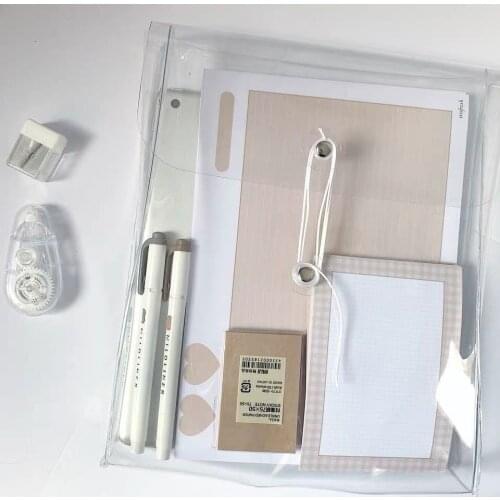 Ins Multifunctional Thickened Transparent PPFile Pocket Winding Storage Bag File Folder Desk Document Bag Organizer Bag