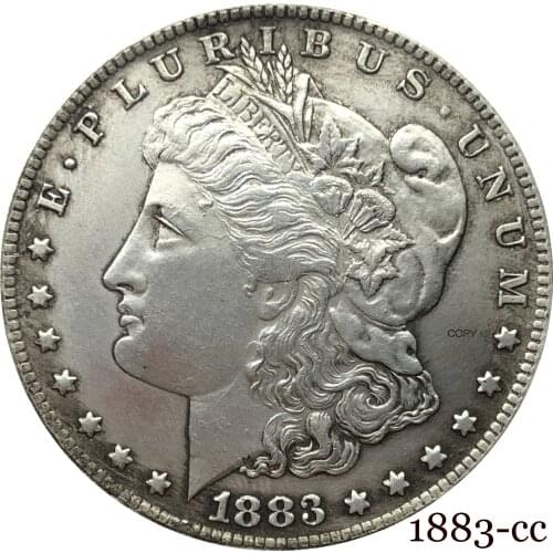 United States Of America 1883 CC Morgan One Dollar US Coin Liberty Cupronickel Silver Plated In God We Trust Copy Coin