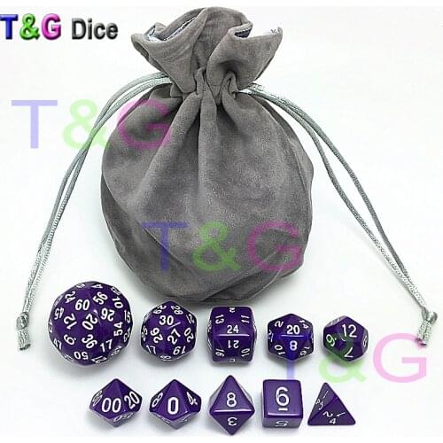 10pcs Digital Dice Set with Bag High quality 4 Colors d4 d6 d8 2xd10 d12 d20 d24 d30 d60 for dnd RPG Playing Game Aa Gift