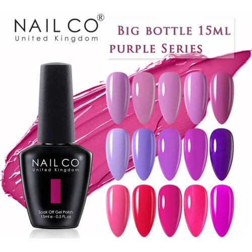 NAILCO New Violet Purple Color Series 15ml Nail Polish Nail Art Set Manicure Hybrid Nails Lak Design Lacquer Gel Varnishes Salon