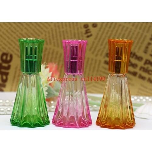 Wholesale 500 pcs/lot 20ml perfume bottle shape colorful glass bottles empty perfume spray perfume bottle container