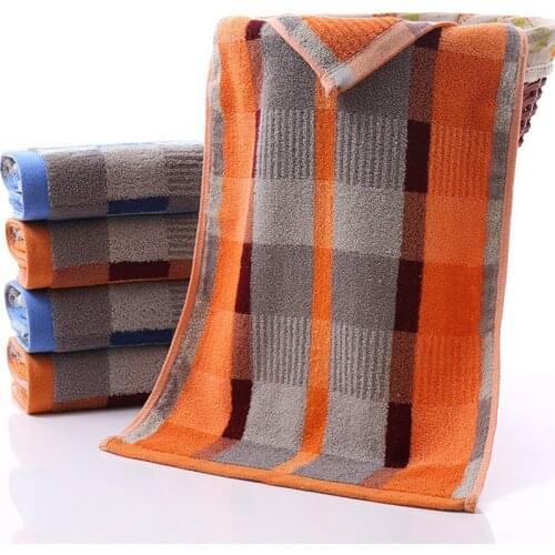 Plaid Face Towel 100% Cotton Thick Soft Home Hotel Spa for Adults Kids Water Absorption Towels Serviette Asciugamano Recznik