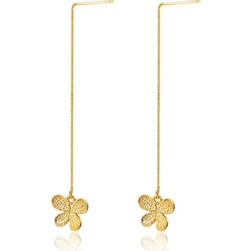 Simple Gold Ear Line Butterfly Drop Earrings for Women Metal Alloy Hanging Dangle Long Earrings Beautiful Jewelry Girls Gifts