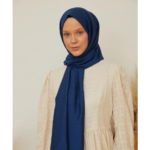 Salland Freya Navy Blue Color Shawl Trend Fashion Stylish Womens Hijab Scarf Scarf Shawls Flexible Wraps Quality Wrinkle-Free Fabric Hijab Easy to Shape Womens Clothing Casual Accessory All Seasons Use Shawls Freya15