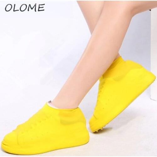 1 Pair of Latex Rain Boots Reusable Silicone Waterproof Shoe Cover Non-slip Rubber Rain Boots Overshoes Shoe Accessories