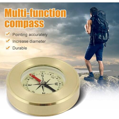 High Quality Camping Hiking Pocket Brass Golden Compass Portable Navigation for Outdoor Survival Backpacking Orienteering