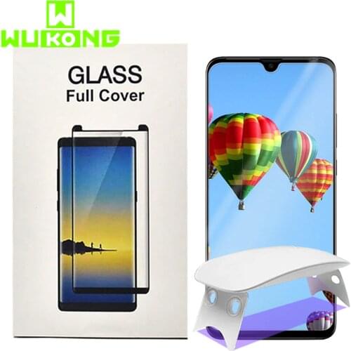 Full Cover Glass UV Liquid Glue Screen Protector For Huawei P30 Pro Mate 20 Pro Tempered Glass UV Glue For Samsung S10e S10Plus