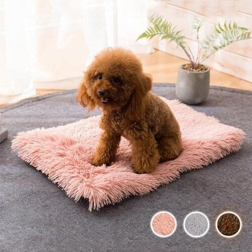 Winter Pet Dog Bed Long Plush Soft Comfortable Fleece Pet Cushion House Puppy Dog Cat Sleeping Bed For Dogs Cats Chihuahua