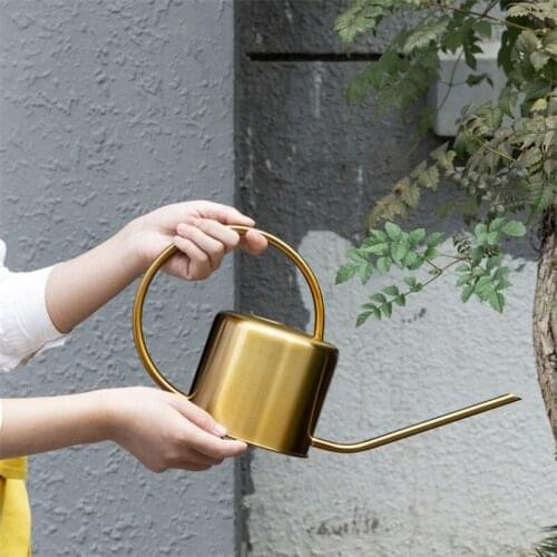 1.3L Stainless Steel Plants Watering Can Household Portable Watering Pot Large Capacity Long Spout Succulents Kettle Garden Tool
