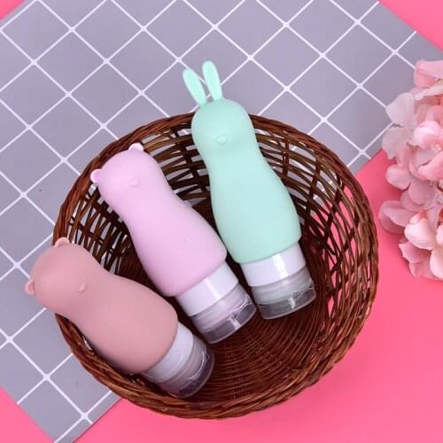 1Pc 90ML Silicone Refillable Bottles Traveler Packing Lotion Points Shampoo Container Press Bottles Travel Press Bottles