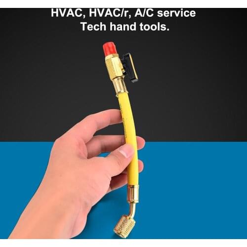 1Pcs Yellow Male 1/4'' SAE To Female 1/4'' SAE Air Conditoning Recharge Hose Adapter For R410A A/C Service Tech Tool