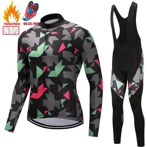 2018 Winter Cycling Clothing Thermal Fleece Long Maillot Ciclismo Hombre Cycling Jersey Mens Bike Fitness Sportswear DT04 XS-3XL