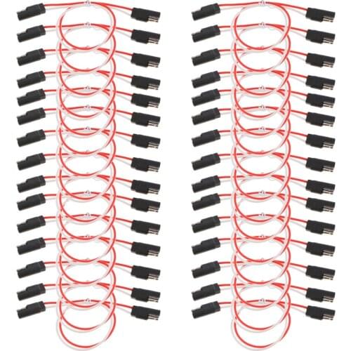 30Pcs Car Quick Disconnect Polarized 10 Gauge 13" 2-Pin SAE Wire Plug 12V