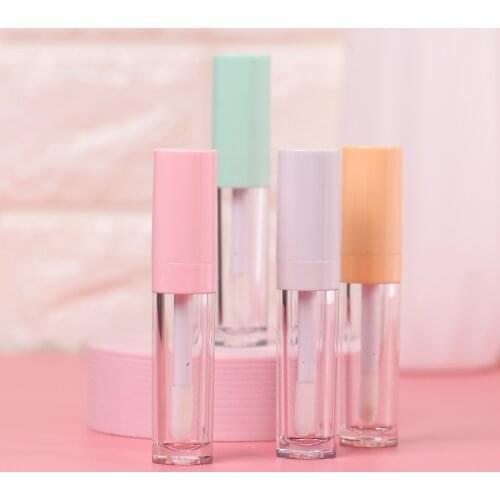 5pcs 9ml Lip Gloss Tubes With Rubber Empty Refillable Lip Balm Bottles Clear Plastic Lip Gloss Containers Reusable
