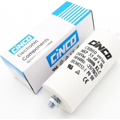 55MFD 250VAC CBB60 Motor Run Capacitors Polypropylene Film Ac 250V 220V Water Pump electrical Capasitor engine 55uf 55mf