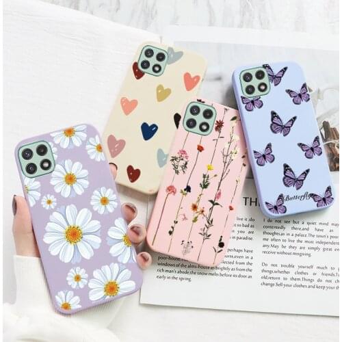 For Samsung Galaxy A22 Cases Soft TPU Silicone Fundas For Samsung A 22 GalaxyA22 5G 6.4" Phone Coque Cute Butterfly Back Cover