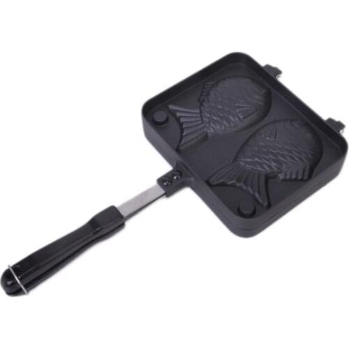 Black Non-stick Taiyaki Fish Shape Cake Pan Bread Pancakes Maker DIY Party Food