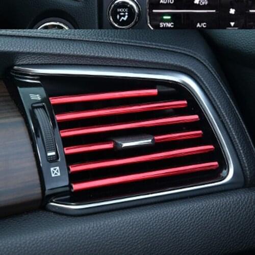 10Pcs/set Car Air Conditioner Outlet Decorative U Shape Moulding Trim Strips Accessories for Volvo S40 S60 S80 XC60 XC90 V40 V60