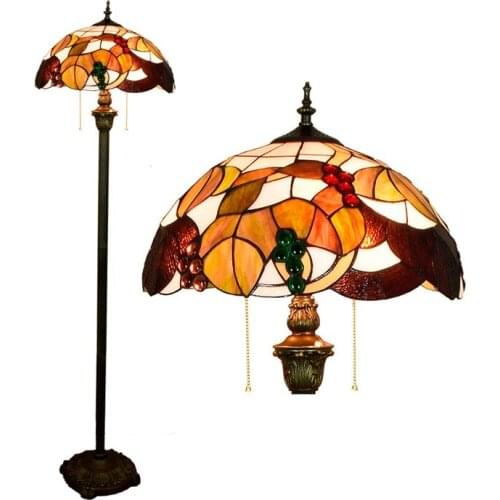 European Tiffany garden grape American floor lamp stained glass lamp decorated dining room bedroom