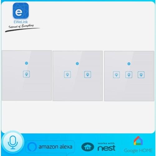 Ewelink EU Touch WiFi Wall Light Switch 1gang 1way ON/Off Wireless Timing EU 86 Switch IOS Android Remote Control Smart Home