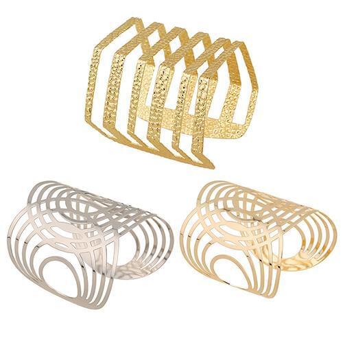 Hot Fashion Unisex Geometric Hollow Out Gold Bangle Punk Cuff Warped Bracelet Stylish sweet gift for girlfriend