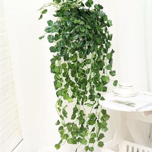 Artificial Ivy Green Leaf Garland Plants Vine Fake Foliage Flowers Home Garden Leaves Decor Fake Epipremnum Aureum Rattan