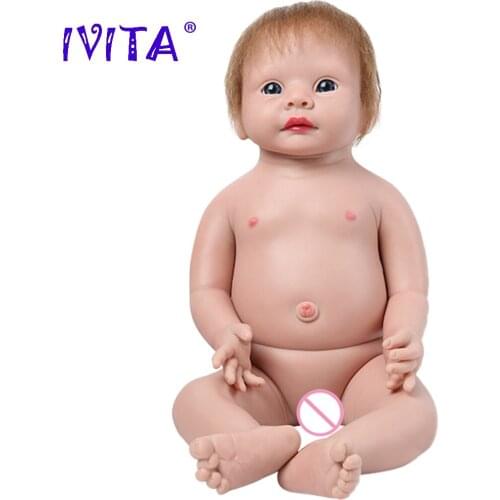 IVITA WG1523RH 48cm 3.9kg Realistic Silicone Reborn Baby Dolls Newborn Baby Lifelike Skin Bebe Toys for Children Christmas Gift