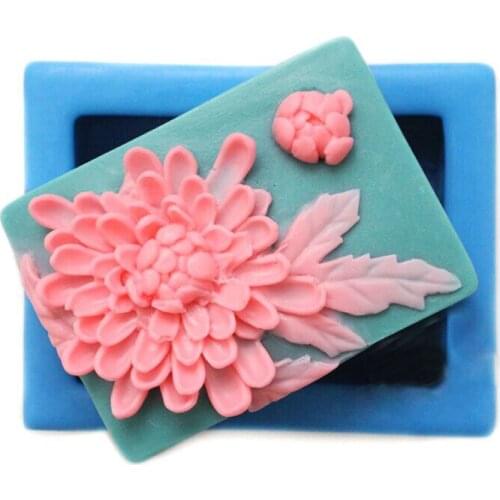 Square chrysanthemum double sugar silicone mold silicone DIY handmade soap liquid silicone mould ls mold