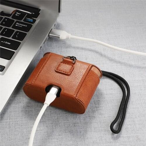 Magnetic Leather Storage Case Box for Sony WF-1000XM3 Bluetooth Headset Earphone Clamshell Opening Anti-shock Protective Cover