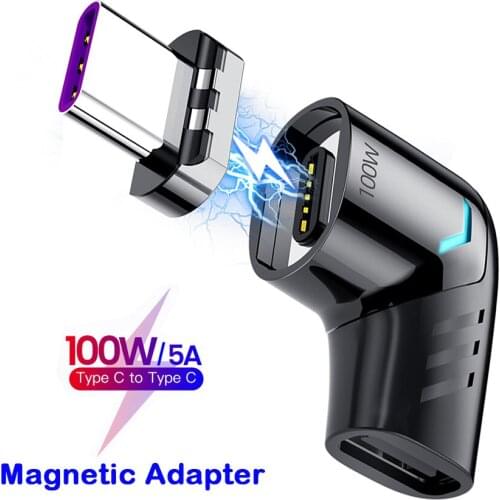 20V5A 100W Magnetic Type-C Adapter for MacBook Pro Air PD Quick Charge USB C Connector Converter For Samsung Xiaomi HUAWEI