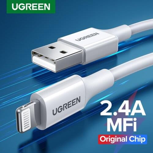 Ugreen MFi USB Cable for iPhone 12 Mini 2.4A Fast Charging USB Charger for iPhone 12 Pro Max 11 XR 8 Data Cable USB Charge Cord
