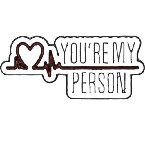 Greys Anatomy You Are My Person Brooch Creative Electrocardiogram Badge Pins Accessories Women Men Metal Badge Bag Backpack Broo