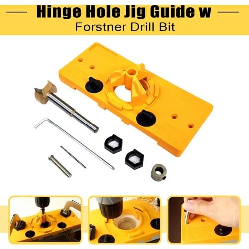 Cup Style Concealed Hinge Jig Guide Set Boring Hole Template 35mm Forstner Drill herramientas para carpinteria