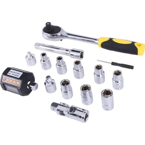 New ENT 20-200 Nm Digital Torque Meter Tester Torque Adapter Spark Plug Socket Wrench Tool Set