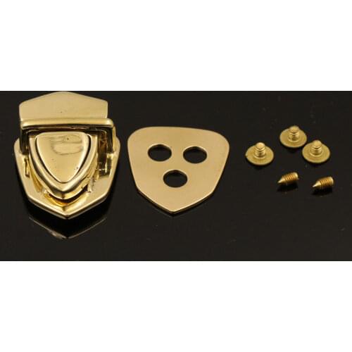 Solid Brass Metal Tuck Lock Push Lock Closure Catch Clasp Buckle Fasteners for Leather Craft Bag Case Handbag Purse Briefcase