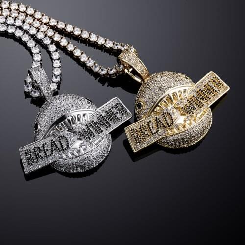 GUCY Fashion Shark Pendant Necklaces with AAAA Cubic Zirconia Copper Hiphop Necklace Tennis Chain Hip Hop Rock Jewelry