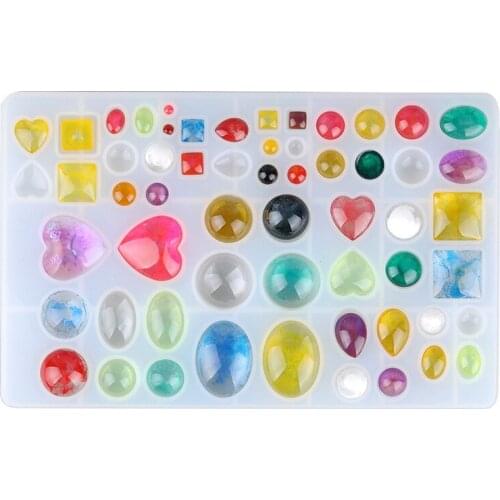 Loving Geometry Semi-circle Elliptical Water Drop Square Drop mold 65 Crystal Drop Rubber Moulds 18014