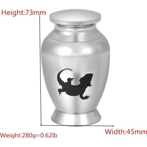Beared Dragon Engraved Mini Cremation Urn/Jar for Ashes Holder,Pet Funeral Memorial Casket Jewelry