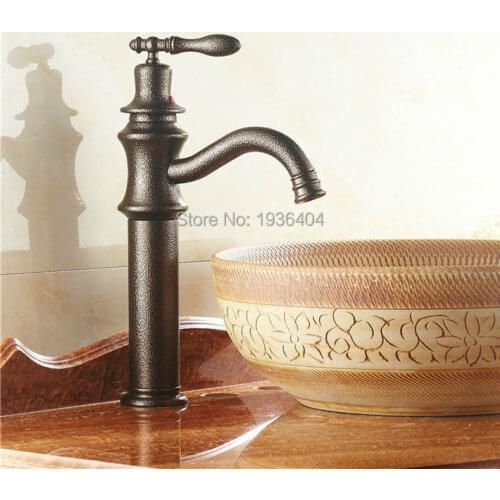 Luxury Roman Style Antique Bronze Bathroom Mixer Taps Deck Mounted Single Hole Kitchen Faucets RB1020