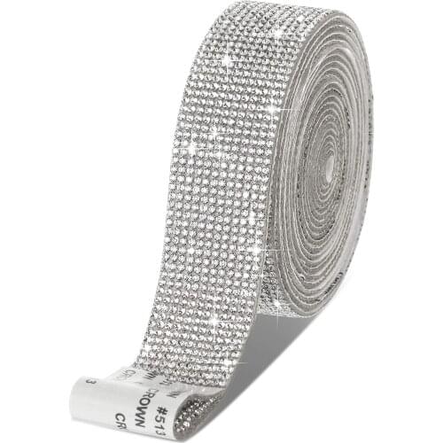 Self Adhesive Crystal Rhinestone Sticker Diamond Ribbon Diy Sticker Rhinestones For Arts Crafts Diy Event Car Phone Decoration