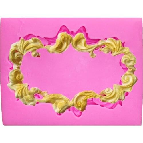 Silicone Mold Cake Lace Mats Mold Fondant Cake Decorating Tools Wedding Frame Flower Embossing Mould Bakery T1113