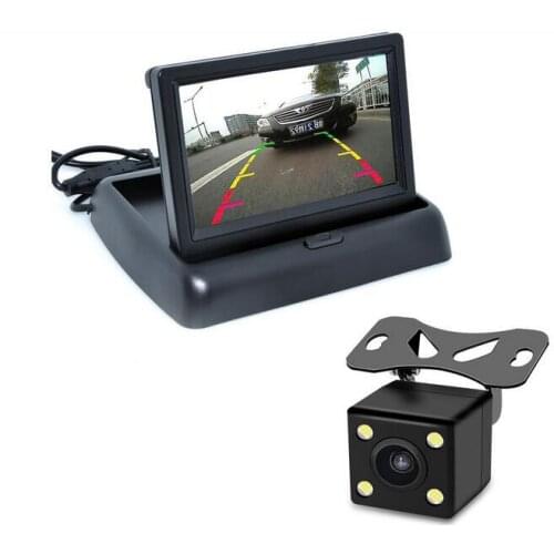 4.3 Inch TFT LCD Car Monitor Foldable Monitor Display Reverse Camera Parking System for Car Rearview Monitors